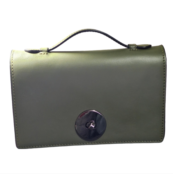 VERA PELLE Crossbody/Handbag Olive Green with Chain - Picture 8 of 12